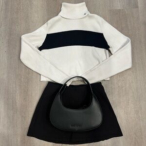 Ralph Lauren Turtleneck Sweater: white & black